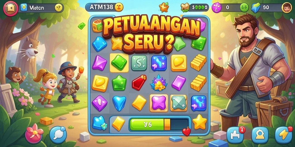 Tampilan gameplay seru di ATM138 yang penuh warna.