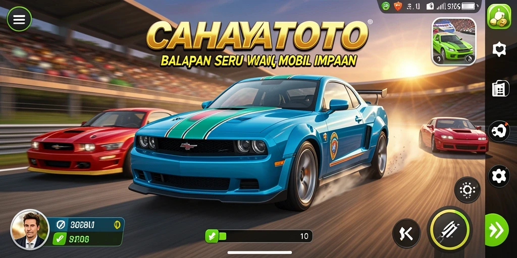 Tampilan gameplay CAHAYATOTO saat balapan yang seru dan mendebarkan.