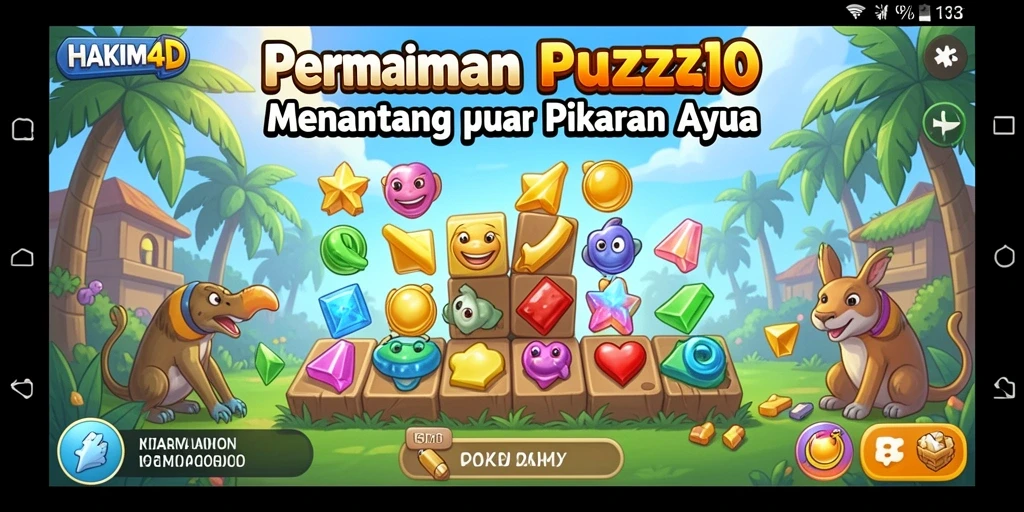 Screenshot HAKIM4D menampilkan gameplay puzzle yang menantang.