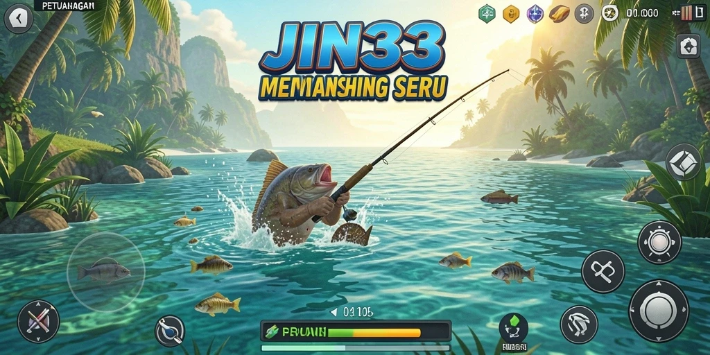 Screenshot gameplay JIN33 menampilkan pengalaman memancing yang seru.