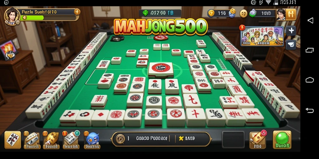 Tampilan gameplay seru MAHJONG500 yang menantang dan interaktif.