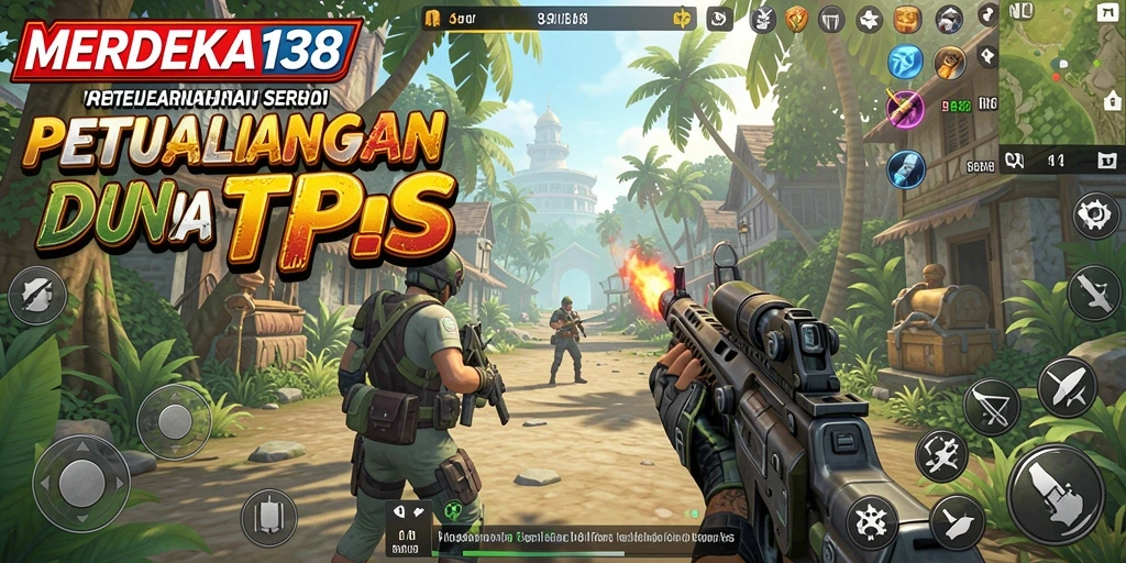 Screenshot gameplay seru dari MERDEKA138 yang menampilkan aksi TPS.