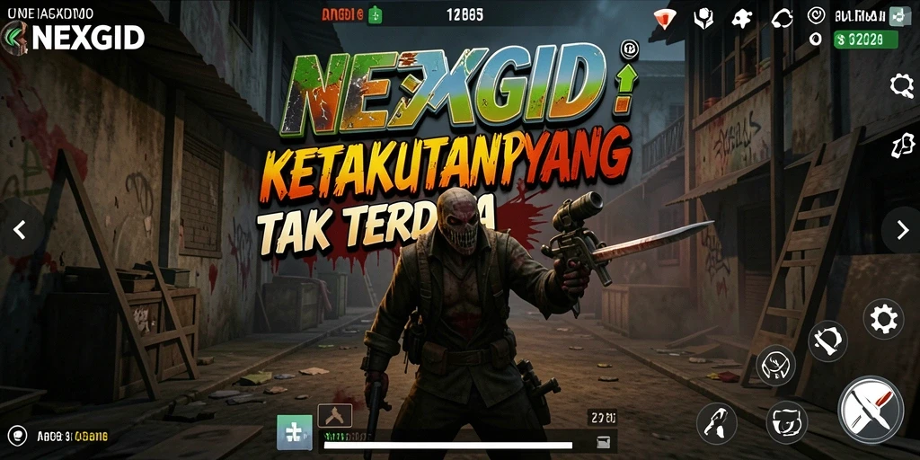 Gameplay NEXGID dengan suasana horor yang intens.