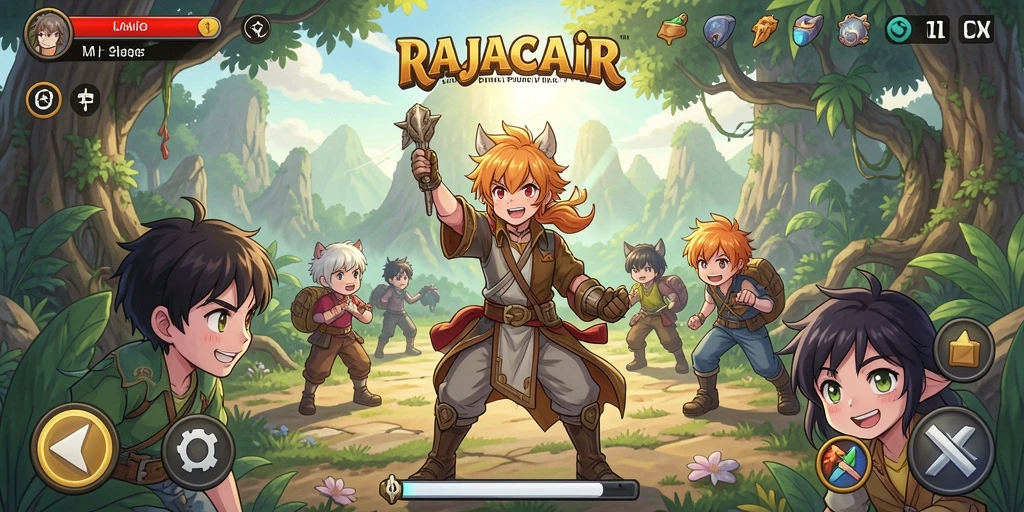 Gameplay RAJACAIR yang penuh warna dan karakter yang hidup.