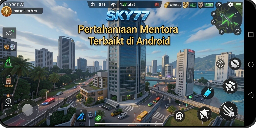 Screenshot menunjukkan gameplay menegangkan dalam strategi Tower Defense.