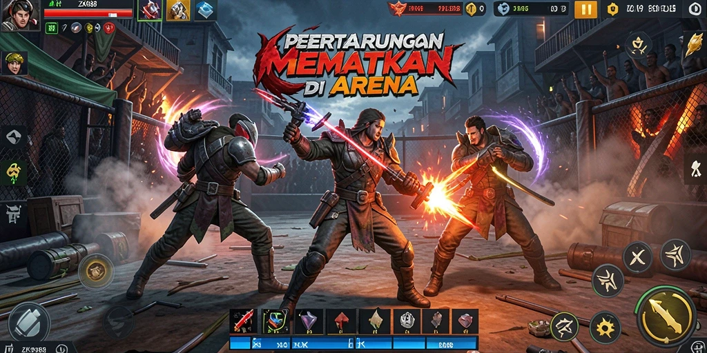 Tampilan gameplay ZK988 yang intens dan penuh aksi.